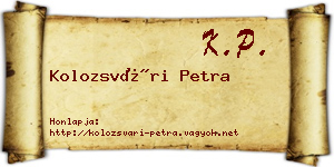 Kolozsvári Petra névjegykártya